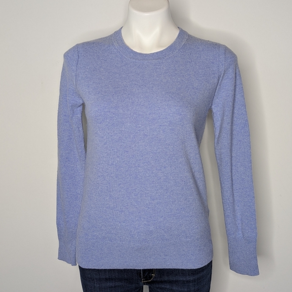 Banana Republic Blue Long Sleeve Crew Neck Merino Wool Blend Sweater S